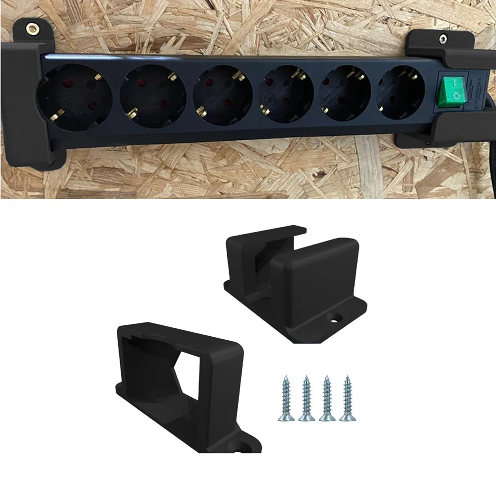 Power Strip Bracket With 4 Screw Cable Management Desktop Organizer Display Stands Wall-Mounted Home Storage Accessories