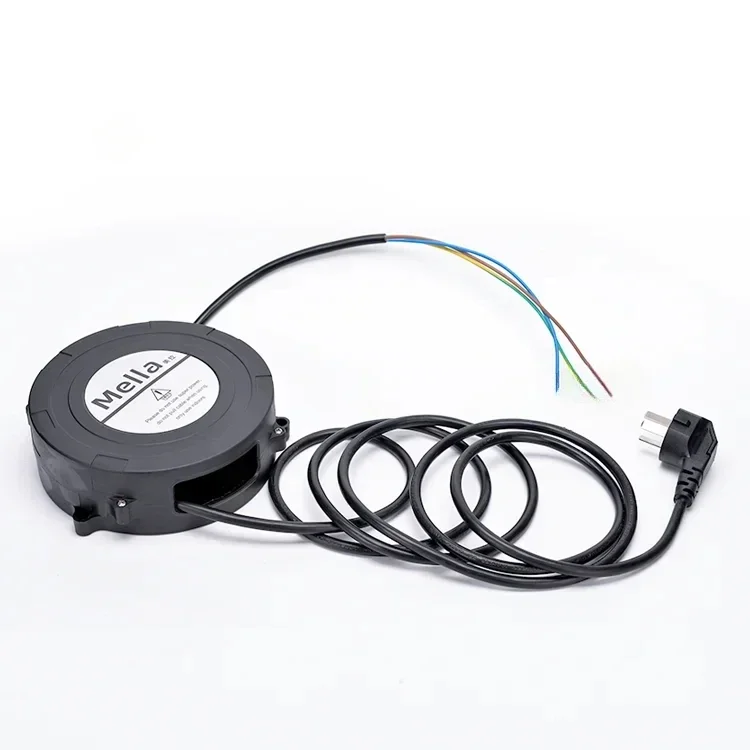 H05VV-F 3pin 0.75mm² 4.5meters cable reel drum electric cord reel retractable with customized plug