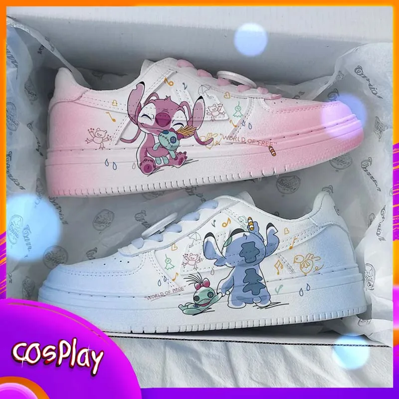 

Кроссовки Disney Stitch в стиле аниме, милые летние дышащие универсальные туфли для пар с героями мультфильмов Kawaii, милая студенческая обувь для отдыха, подарок