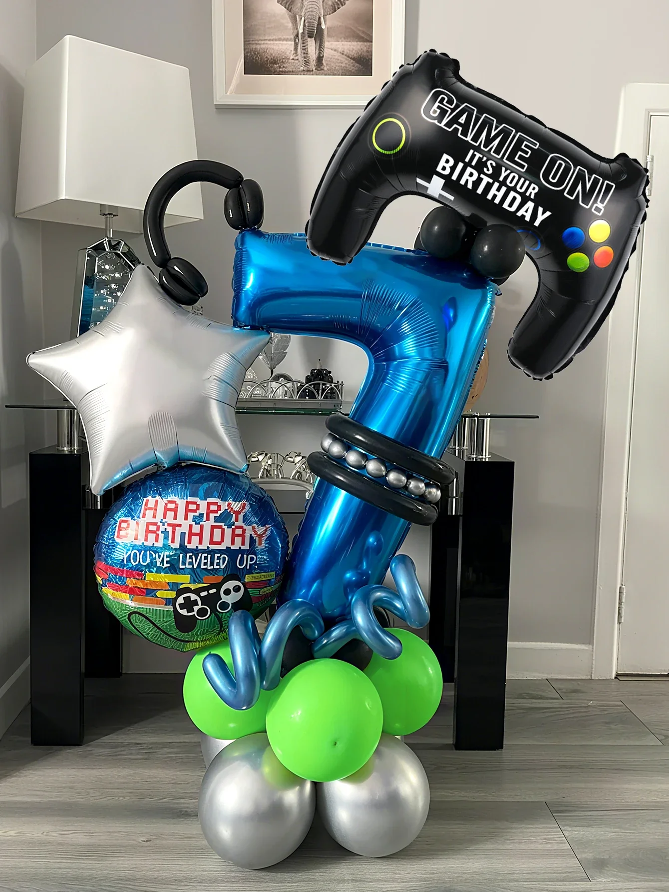 Kit de ballons numérotés sur le thème des jeux vidéo, 32 pièces, ballons Gamer pour fête Game On, décorations d'anniversaire pour garçons