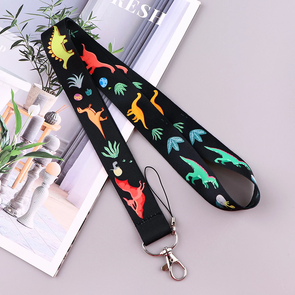 Animal Series Credential Holder Dinosaur Lanyard Keychain Neck Strap For Keys ID Card Gym Phone Straps Keyrings Accessories Gift
