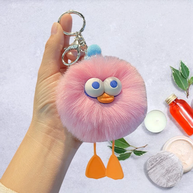 Adorable Plush Keychain Cartoon Animals Key Ring Bag Charms Pendant for Keys Purses Backpacks Accessories Gift