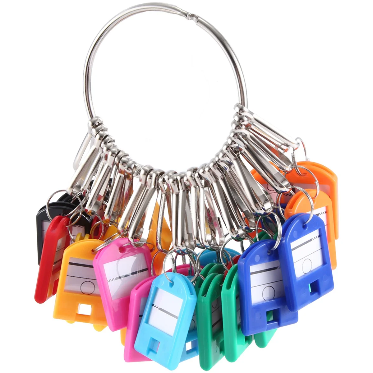 Portable Key Organizer, with 30 Individual Spring Hooks and Key Tags for Multiple Keys, for Office, Janitor, Apartments