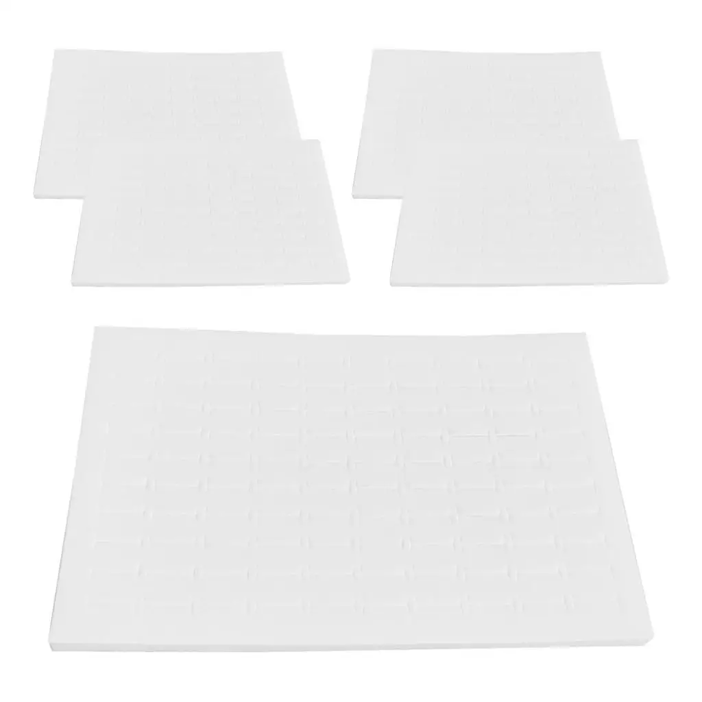 

Набор из 5 штук: 100-слотовые велюровые вкладыши-подушечки для колец, для демонстрационных витрин, штабелируемые, для хранения ювелирных изделий, держатели для колец