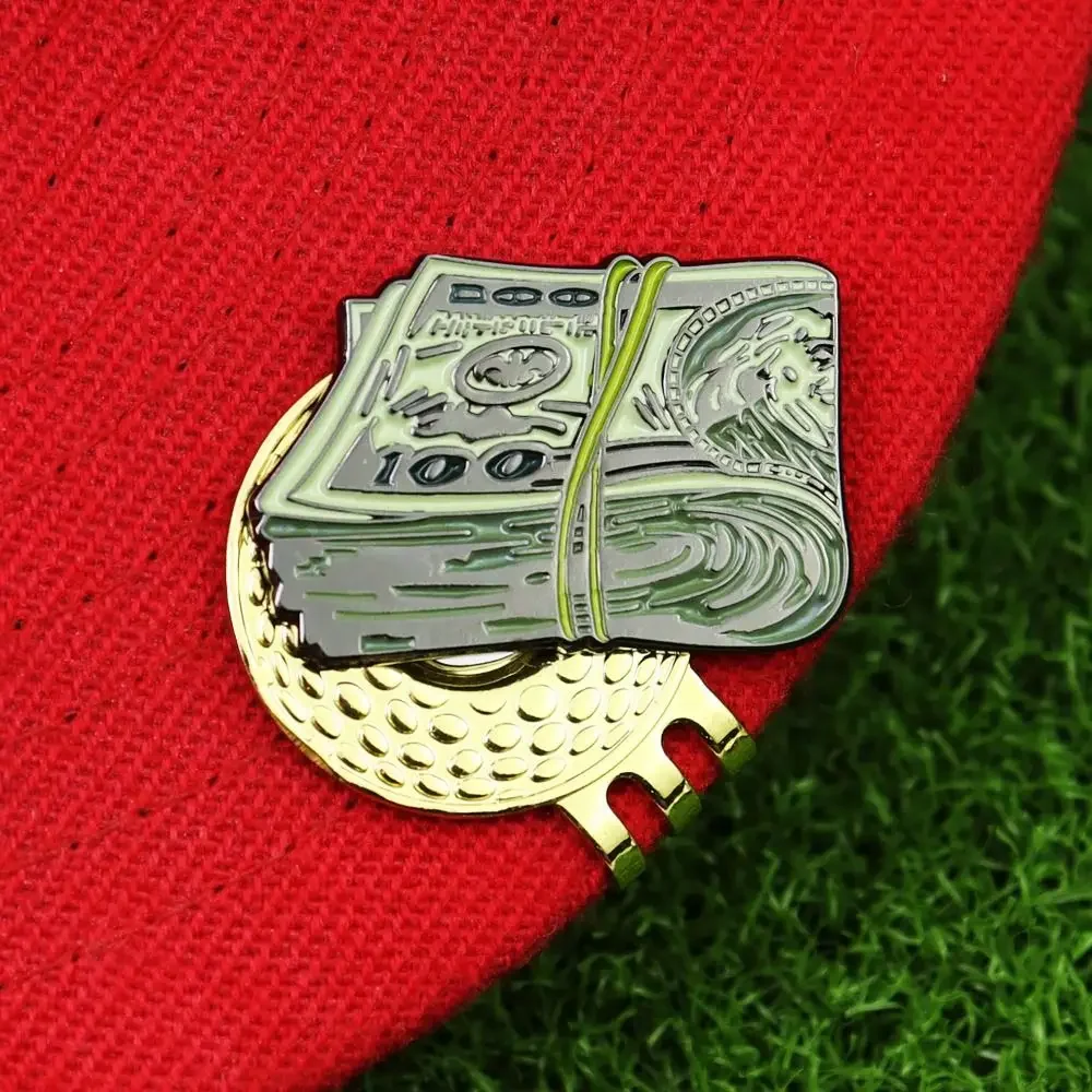 Golf Hat Clip Ball Marker Hat Clip Magnetic Dollar US Dollar Golf Hat Clip Easy To Take Off Kirsite Magnetic Hat Clip Golf Belt