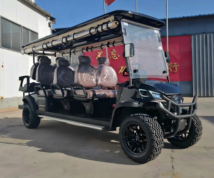 Heavy Duty 4x4 Gas Golf Cart All-Terrain 4 Stroke 300cc Engine Golf Buggy Off-Road Tires For Golf Club VIP Service 7-8 Seats