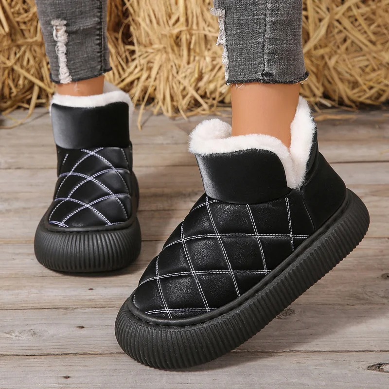 

2025Winter New Thick-Soled Snow Boots Fleece-Lined Warm Suitable for Home and Outdoor Use Foot-Warming Boots for Women