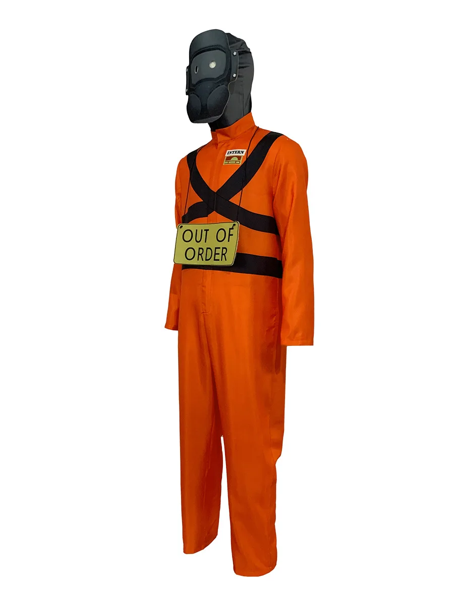 Horror Games Cosplay Lethal orange Company  jumpsuit for kid adult Costume for Halloween with mask