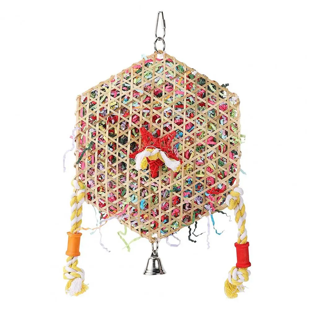 Parakeets Bird Toy Conure Play Toy Hexagonal Bird Foraging Shredding Toy Safe Chewable Boredom Relief for Parakeets for Bird