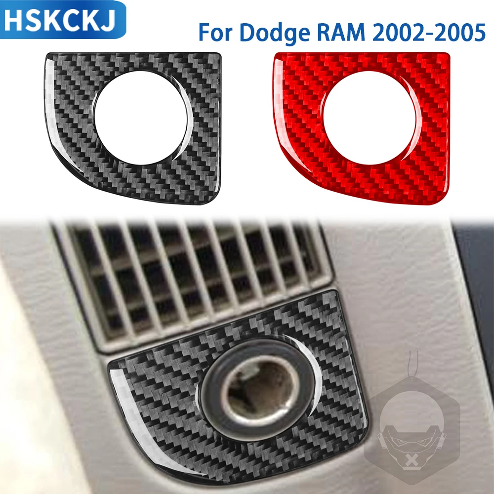 Panel de toma de corriente Interior de coche, pegatina decorativa de fibra de carbono para Dodge RAM 2002, 2003, 2004, 2005