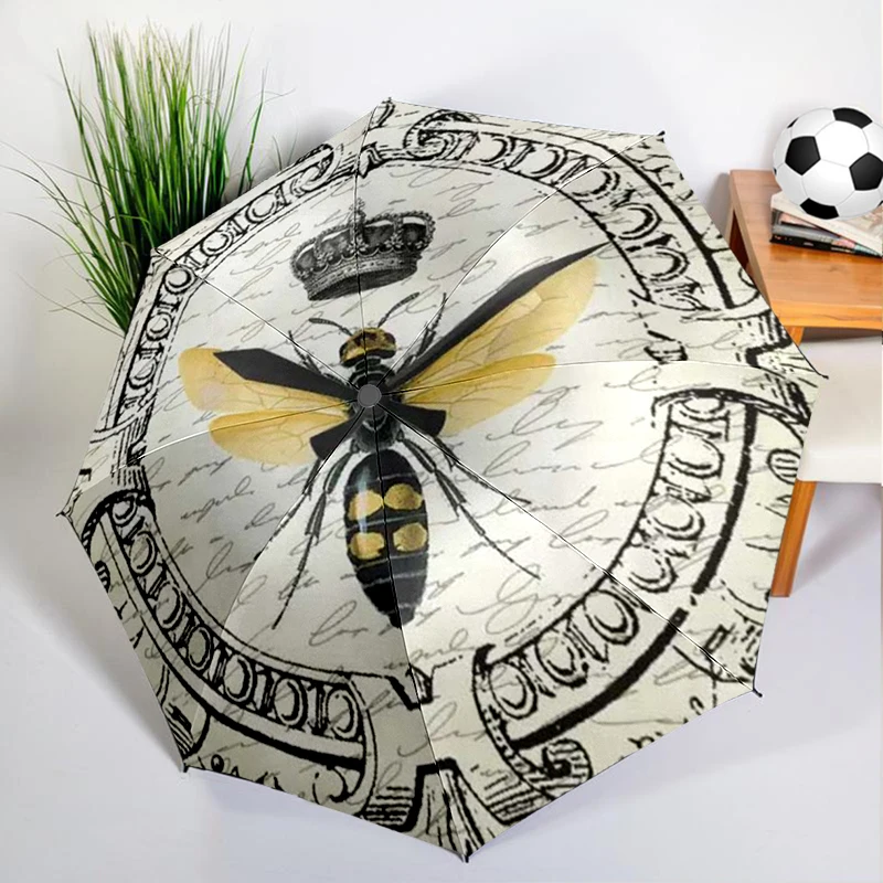 

Flowers Bee Queen Umbrella Automatic Open/close, Sturdy Iron Frame & 8-Rib Struct, Umbrella for Women & Men, Christmas Gifts