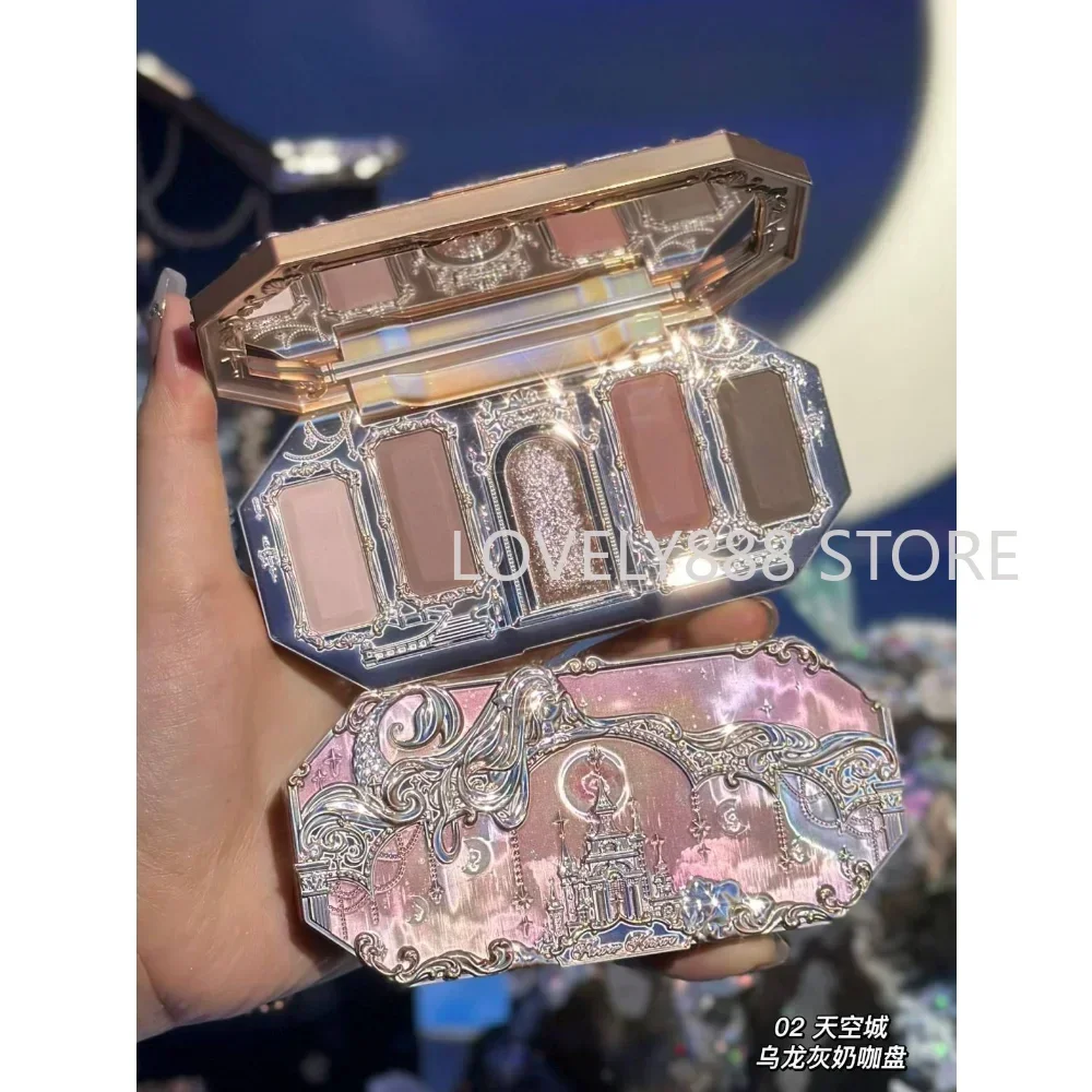 ดอกไม้รู้ Moonlight Mermaid Series ห้าสีอายแชโดว์ Palette เครื่องประดับ Delicate Matte Pearl Chameleon Eye แต่งหน้าเครื่องสําอาง