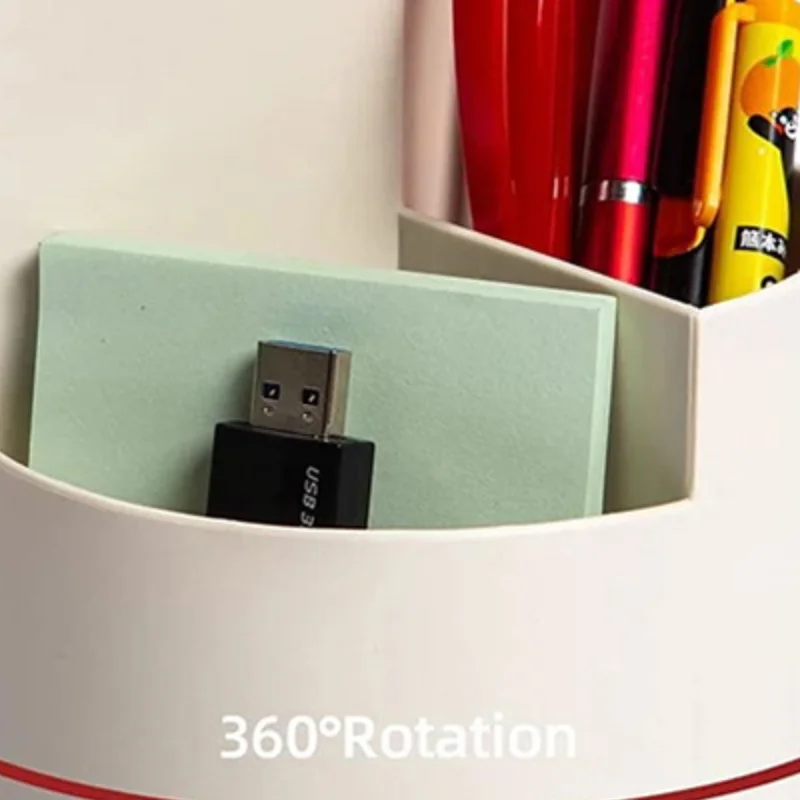 

360 ° Вращающийся держатель для ручек большой емкости, настольный органайзер с 3 сетками для хранения карандашей, кисточка для макияжа, школьная офисная подставка для ручек