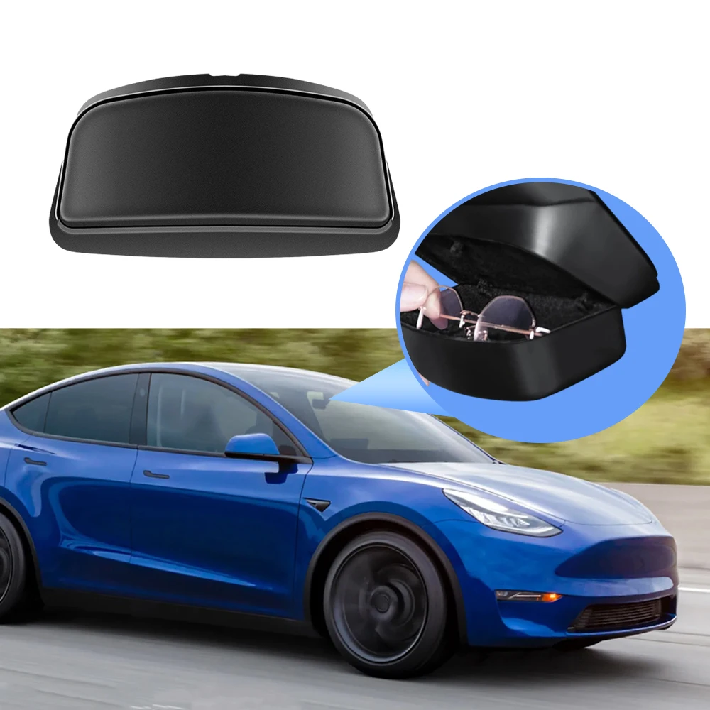 

For Tesla Model Y 2023 Car Glasses Case interior Rearview Mirror Mounted Box Glasses Box Storage Container Automotive Interior