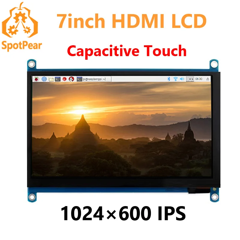 

Raspberry Pi 7inch HDMI LCD (H) Display Capacitive Touch Screen 1024x600 IPS compatible with HDMI