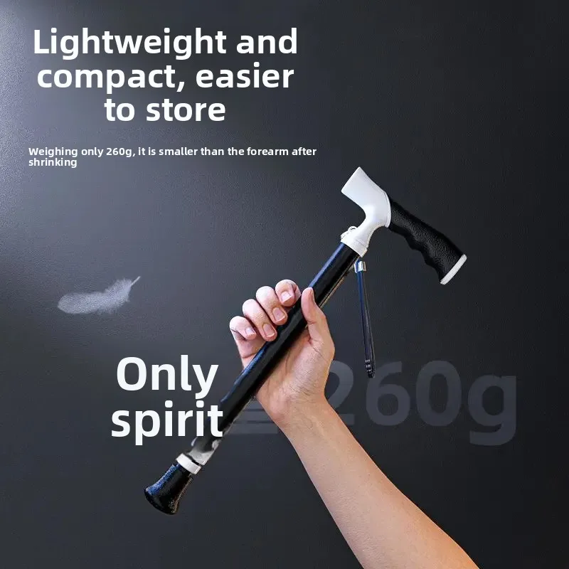 Telescopic Anti Slip Cane, Ultra Light, Portable, Dual-use, Mountaineering, Titanium Alloy, Camping, Hiking, Walking Sticks