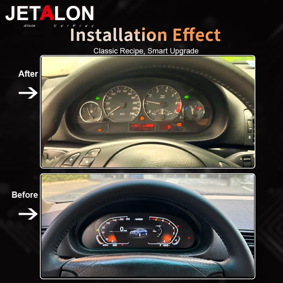 10.25inch Digital Instrument Cluster Display  For BMW E46 M3 X5 1998-2004 Speedometer Upgrade Dashboard Panel Virtual Cockpit