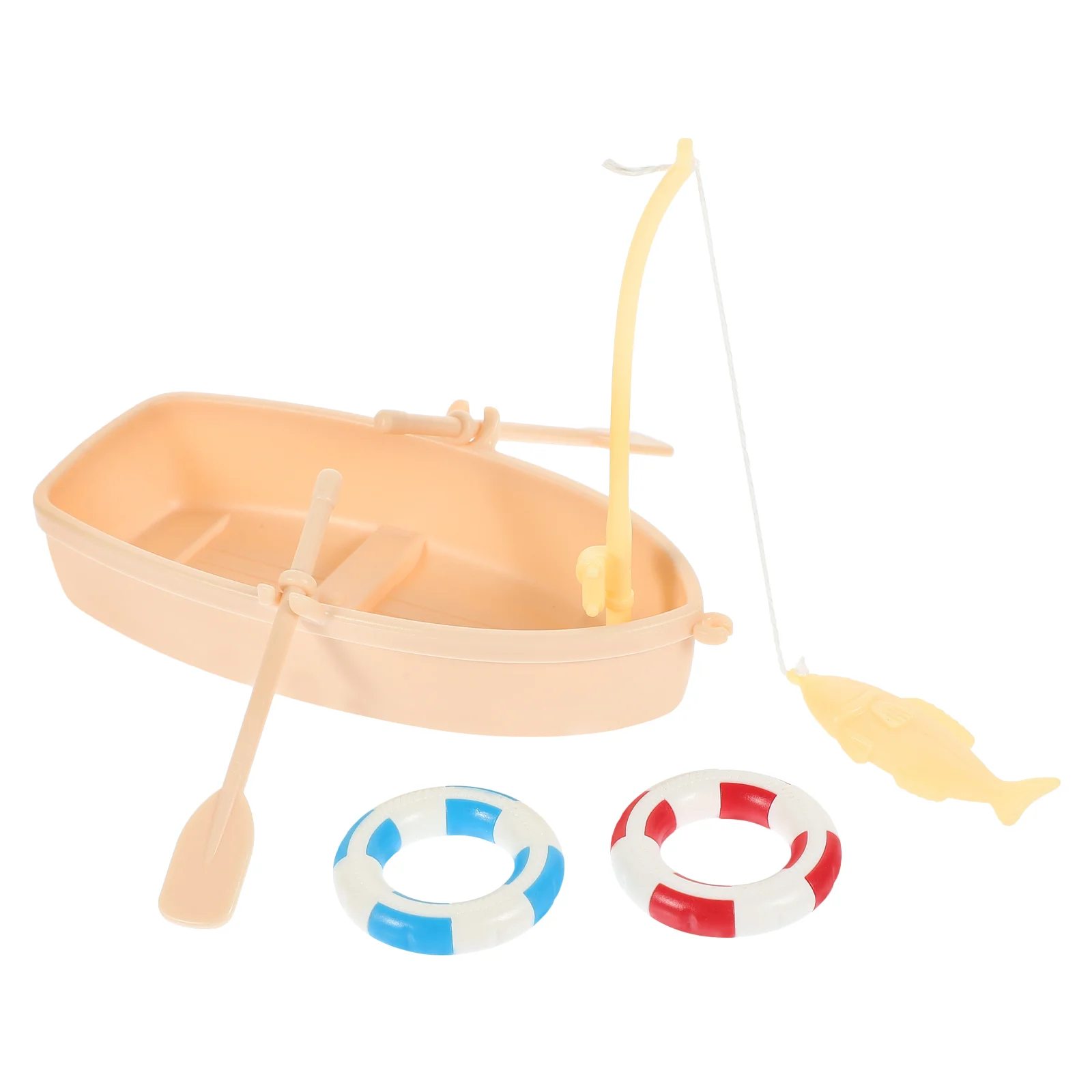 

House Swimming Ring Fairy Figurines Tiny Decor Fishing Boat Kit Simulated Small Kids Toys Plastic Fake Travel Simulation