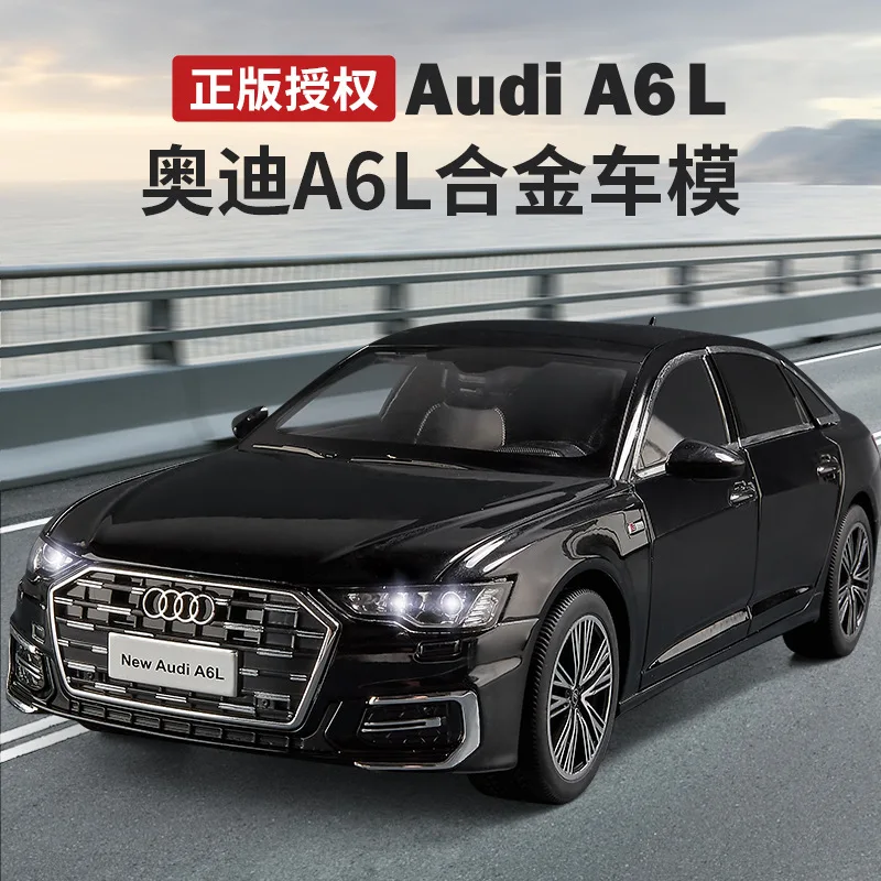 1:18 AUDI A6 Alloy Car Model Diecast & Toy Metal Vehicle Car Model Sound and Light High Simulation Collection Childrens Toy Gift