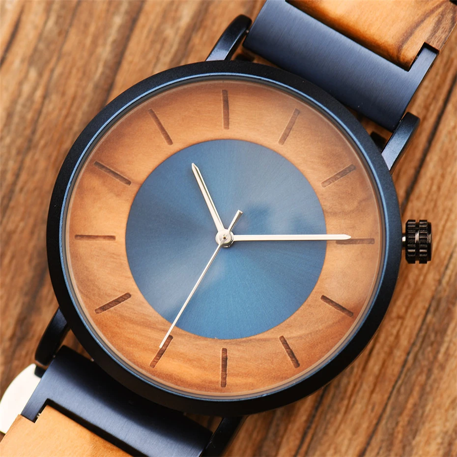 Reloj de pulsera de madera para mujer, regalo de pareja, envío directo