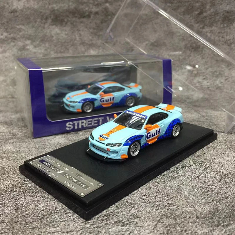 Street Weapon 1:64 Model Car  Silvia S15 Pandem Rocket Bunny Alloy Die-Cast Vehicle-Gulf,Blue Carbon & Magic Purple