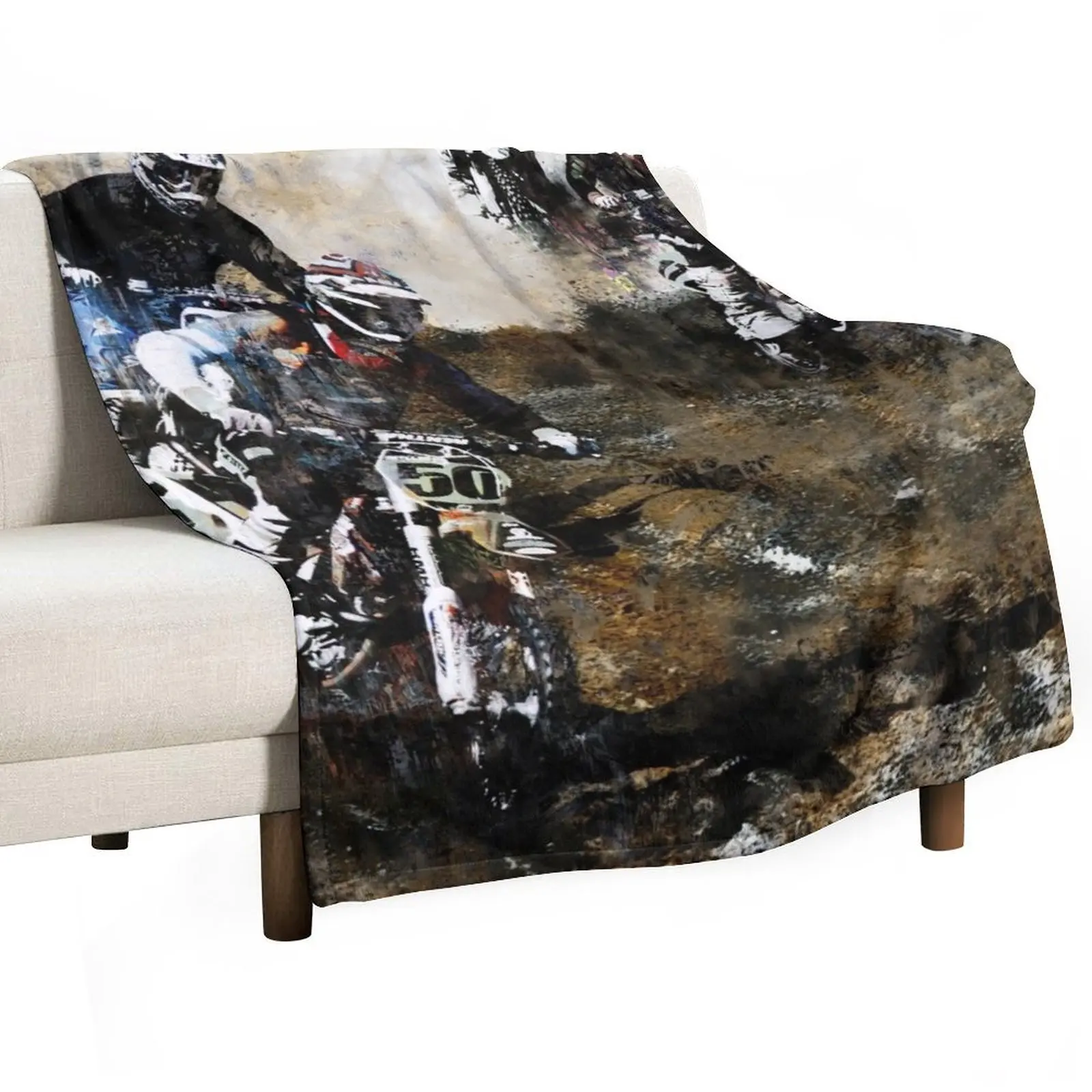 

Motocross Dirt Bikers Throw Blanket Luxury Thicken Plaid Picnic Thins Blankets