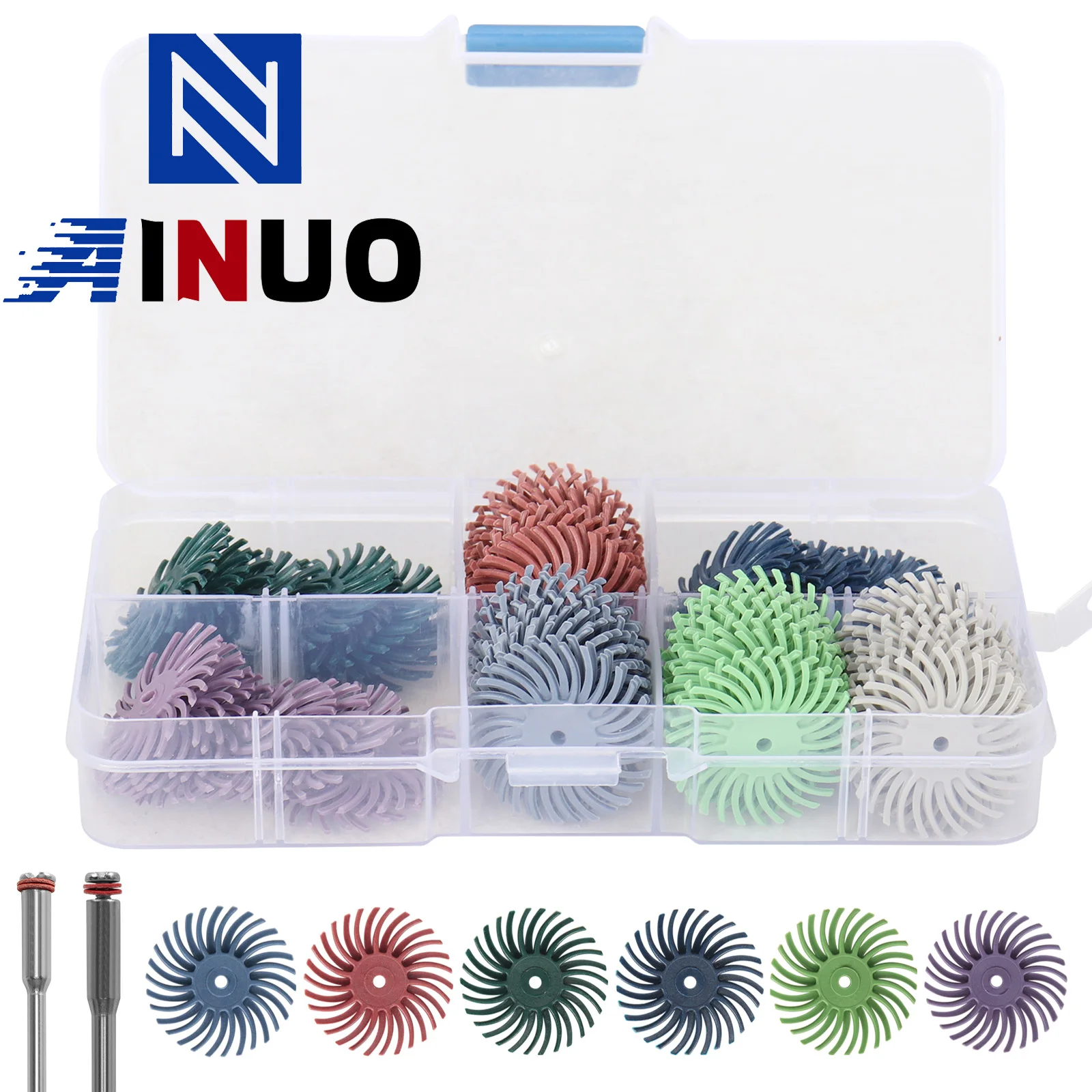 76Pcs  Radial Bristle Disc Kit Abrasive Brush 3/2.35mm Shank Detail Polishing Wheel for Dremel Rotary Tool Accessories