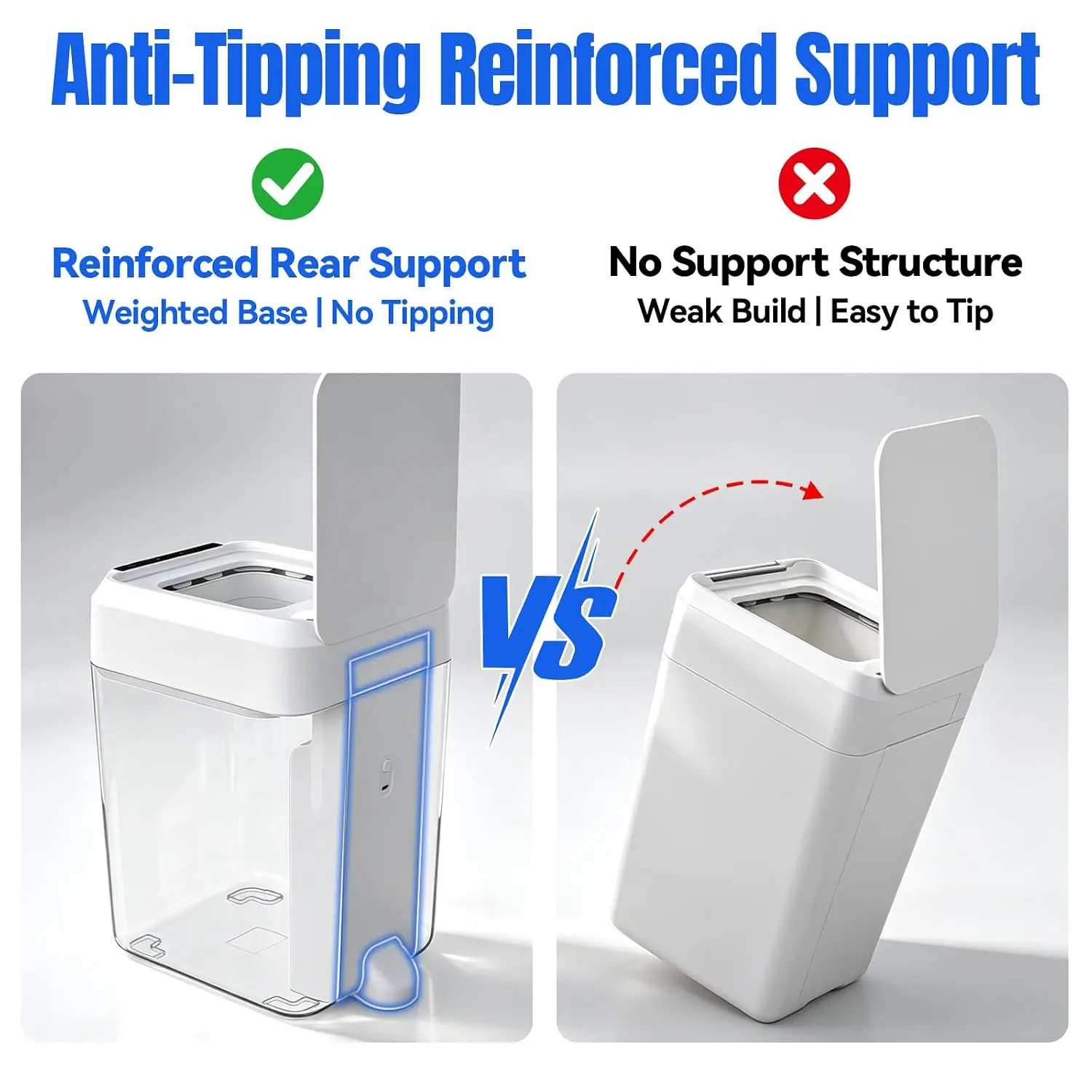 4.5 Gallon Smart Trash Can, Self Sealing and Self-Changing Automatic Trash Can, Type-C Rechargeable, Garbage Can with Lid for Ki