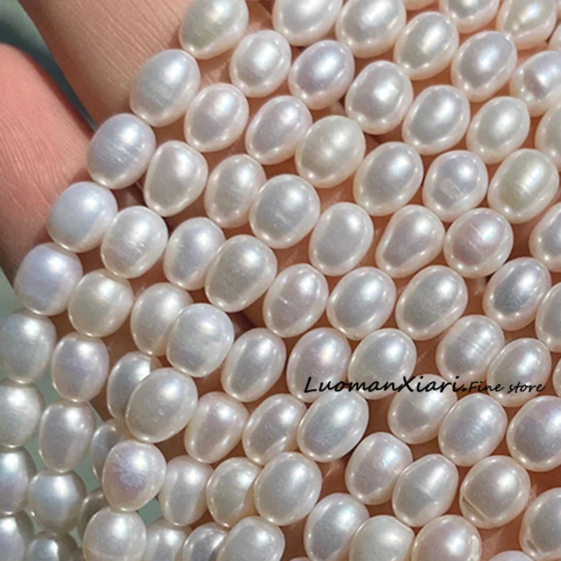 5-6MM Rice Shape Natural Freshwater Pearls Loose Spacer Beads for Jewelry Making Diy Bracelets Earrings Accessories Charms