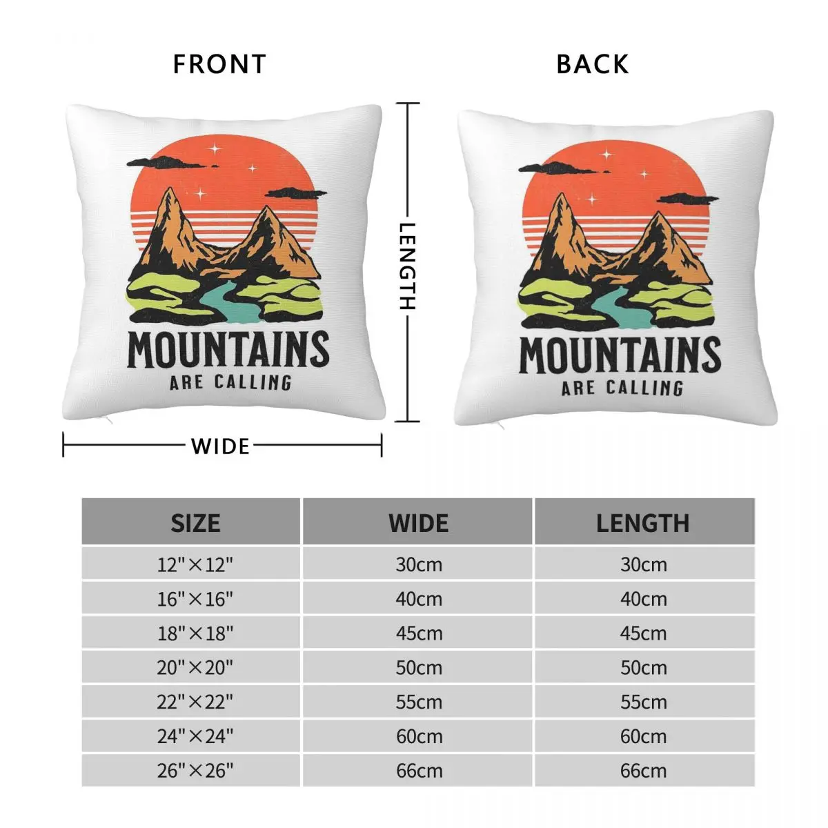 Mountains Are Calling Adventure Travel Pillowcase Polyester Linen Velvet Printed Zip Decor Sofa Cushion Cover 18