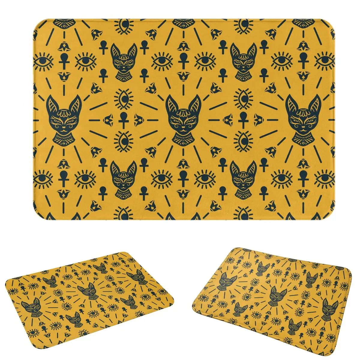 Bast The Egyptian Cat Goddess From Ancient Egypt Doormat Water oil proof Carpet Rug Kitchen Entrance Home Floor Mat for Bedroom