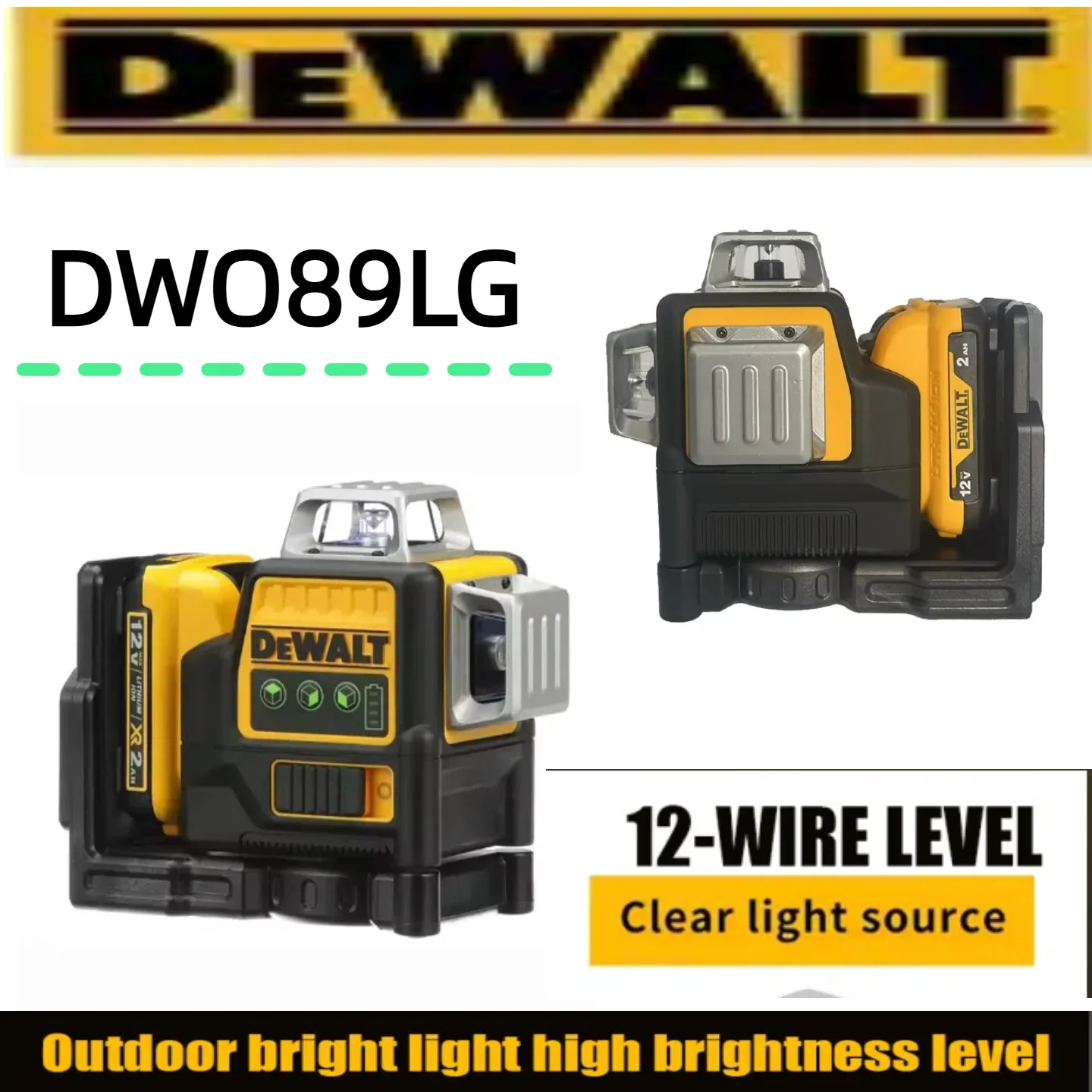 NEW DEWALT 12V Professional Laser Level DW089LG 12 Lines 360 Self-Leveling Horizontal And Vertical Cross Line Construction Tools