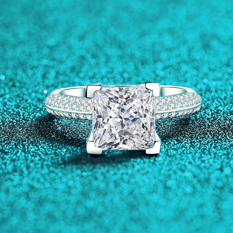 

5Ct Moissanite PT950 Platinum Pigeon Egg Ring Women's - Brightening whitening, luxurious elegant, top engagement gift