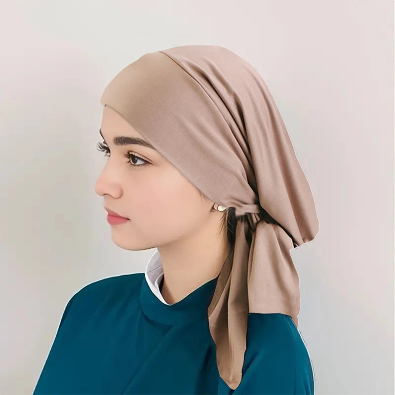 Sciarpa con testa a nastro elastico in stile etnico con turbante in tinta unita per donna, ragazza, berretto, cappello, testa, sciarpa, accessori per capelli di moda