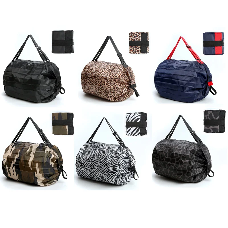 Waterproof Outdoor Folding Shopping Bags Large Capacity Travel Storage Bags Portable Beach Bag Supermarket Grocery Shopper Bag