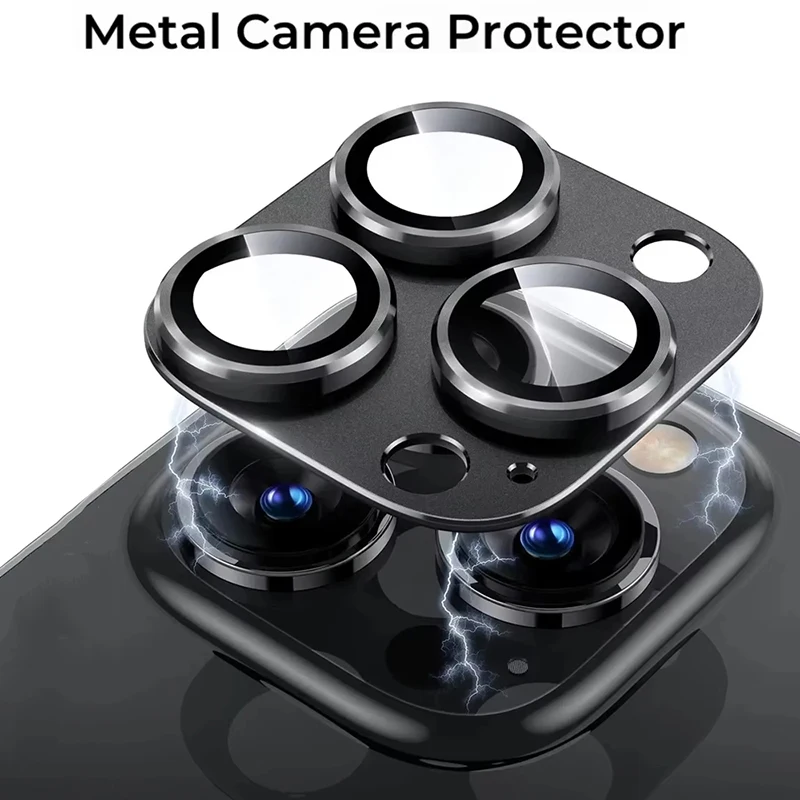Metal Camera Lens Protector Rear Lens Screen Glass Protectors Anti-scratch For iPhone 16 Plus 15 Pro Max 14 Lens Protector Film