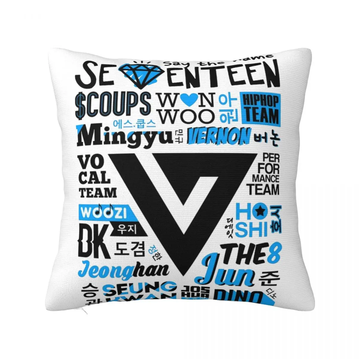 SEVENTEENs-funda de almohada con estampado de Logo Idol Group Kpop, cubierta de cojín con cremallera, varios tamaños, decoración de asiento