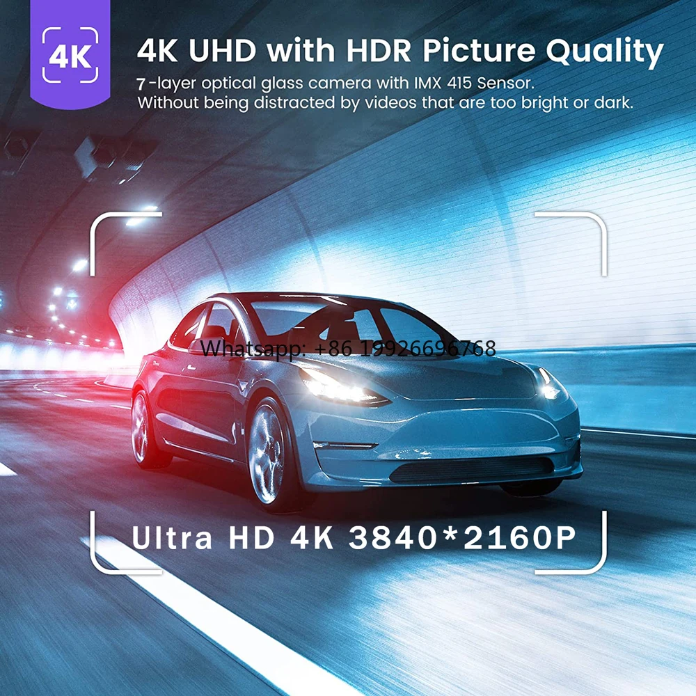 

4K Dual Lens Dash Cam Car DVR Video Recorder With WiFi GPS 3840*2160P Front and Rear View camer Dashcam manufacturer