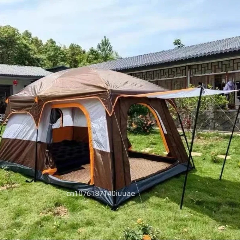 

Палатка для кемпинга на открытом воздухе, пикник на несколько человек, защита от солнца и дождя, две спальни и одна гостиная, толстая палатка
