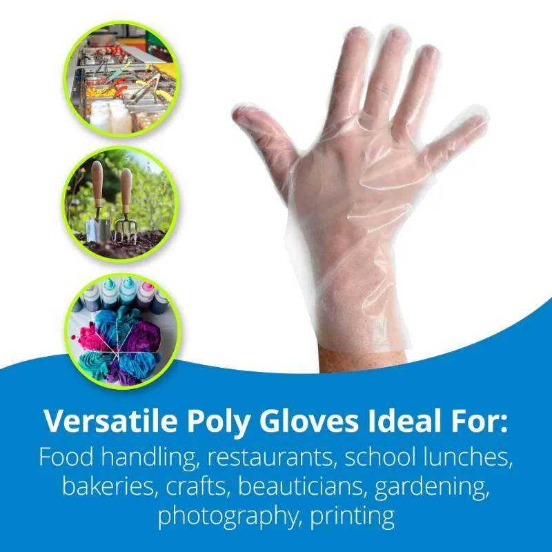 

A58Z Disposable Gloves For Food Service And Beauty-500-Pairs, Transparent, Slip-Resistant Plastic Gloves