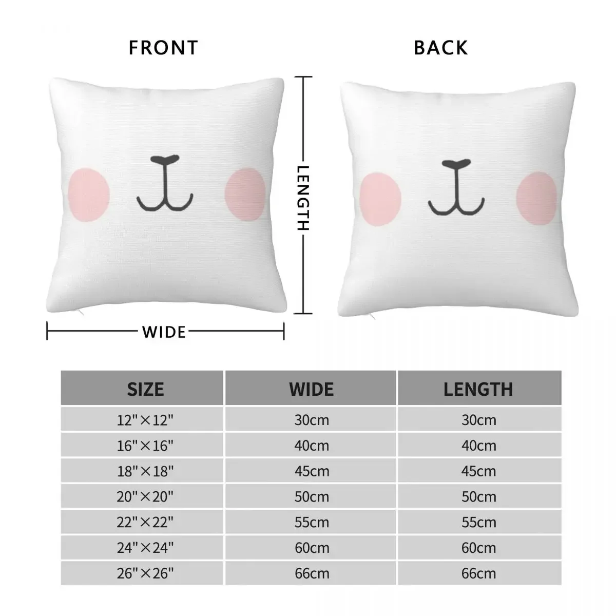 Milk Bear And Mocha Bear Square Pillowcase Cushion Cover Decorative Pillow Case Polyester Throw Pillow cover For Home Bedroom