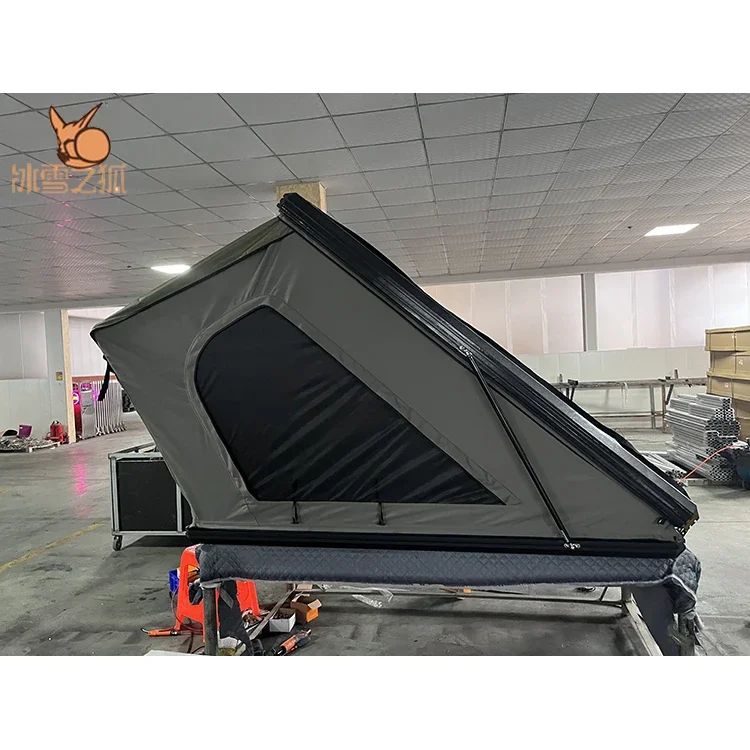 

2022 New Aluminium shell triangle roof top tent hard shell 2 person camping tent car roof tent