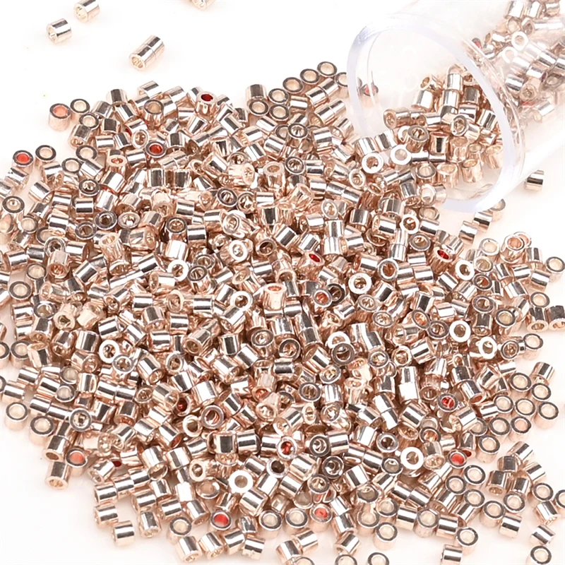 2.0mm Gold Colour Small Seed Beads Glass Bohemia Style Metallic Seedbeads For DIY Handmade Jewelry Making 1200Pcs/Tube