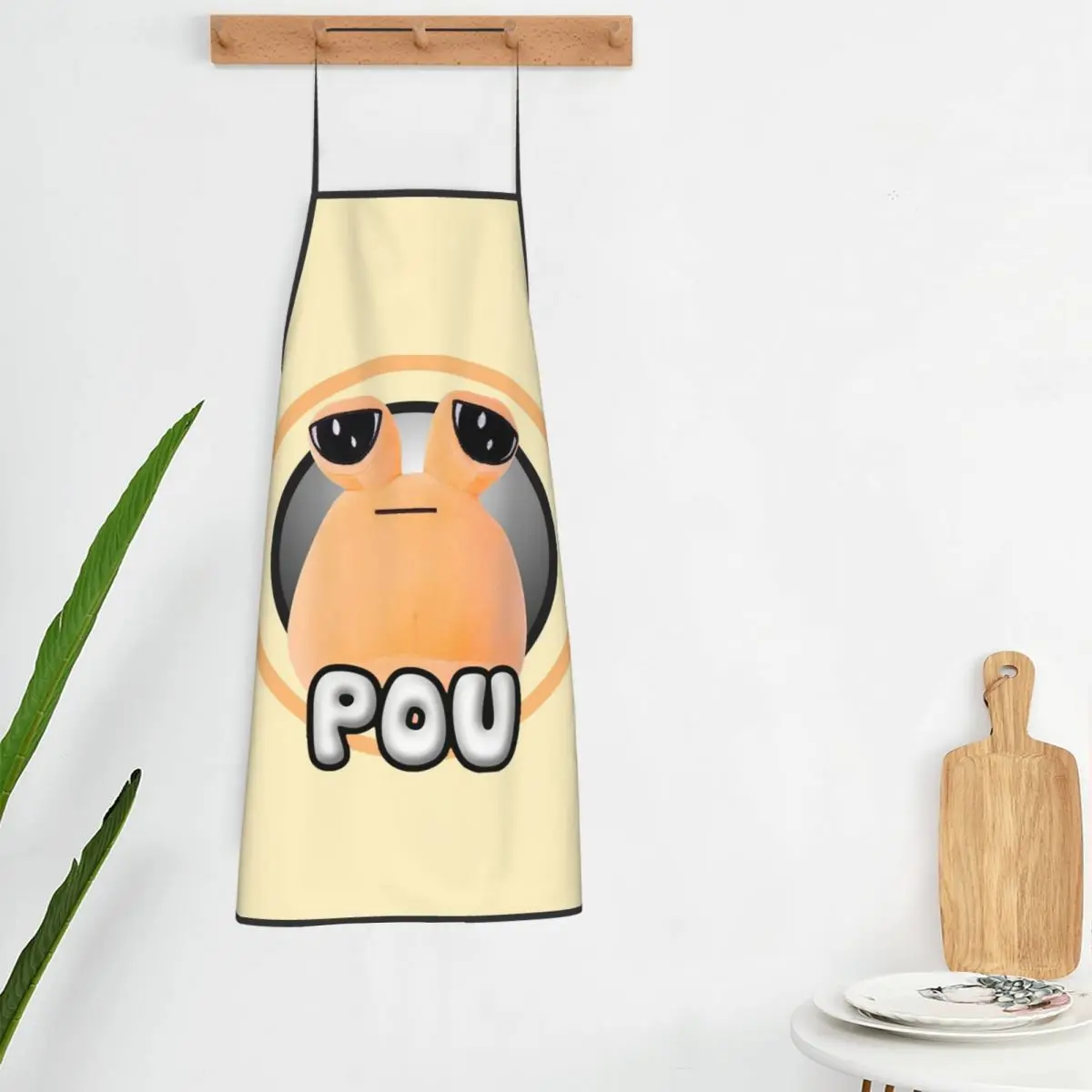 My Pet Alien Pou Cute Cartoon Apron Chef Cooking Tablier Waterproof Bib Kitchen Cleaning Pinafore for Women Men Gardening