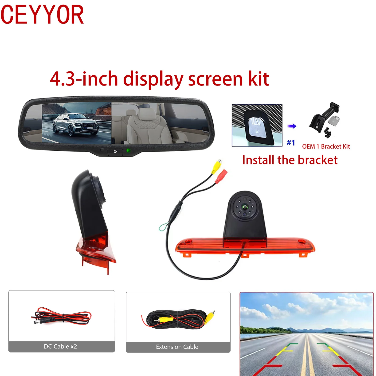 Applicable to Car Brake Light Rear View Camera Night Vision Reverse For Fiat Ducato Peugeot Boxer Citroen Jumper Set of clothes！