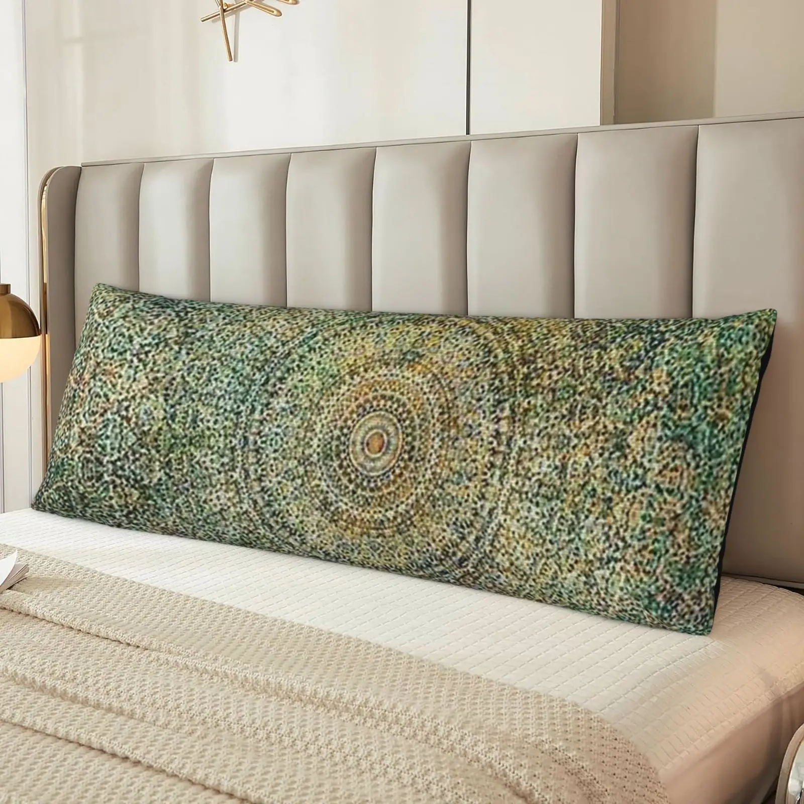 

Ультра-мягкий зеленый чехол для подушки с мандалой, двухсторонний дышащий комфорт, застежка-молния, полиэстер, который можно стирать в машине