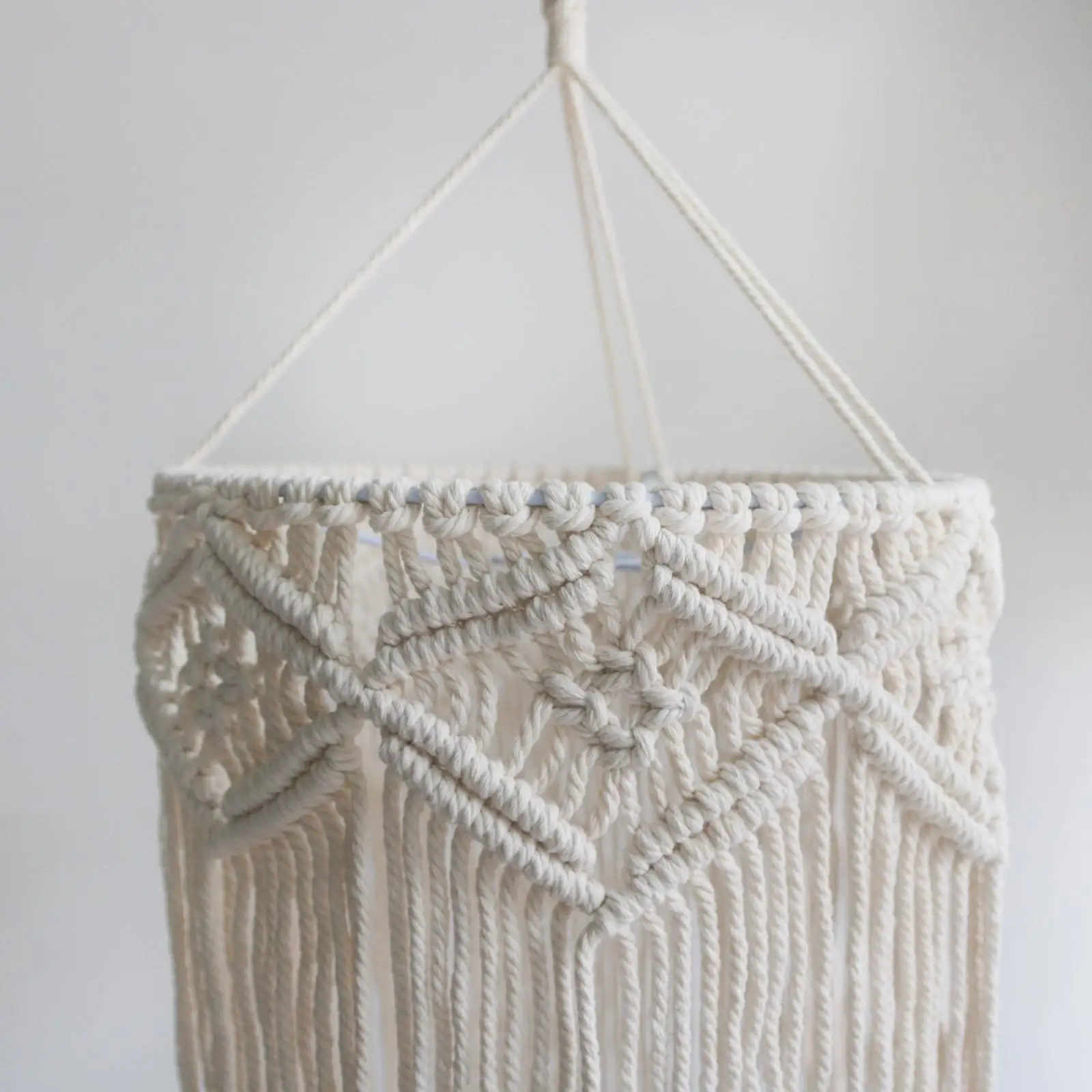 Large Macrame Lamp Shade Cover Bohemian Hanging Pendant Light Replacement for Chandelier Ceiling Fixture Bedroom Living Room