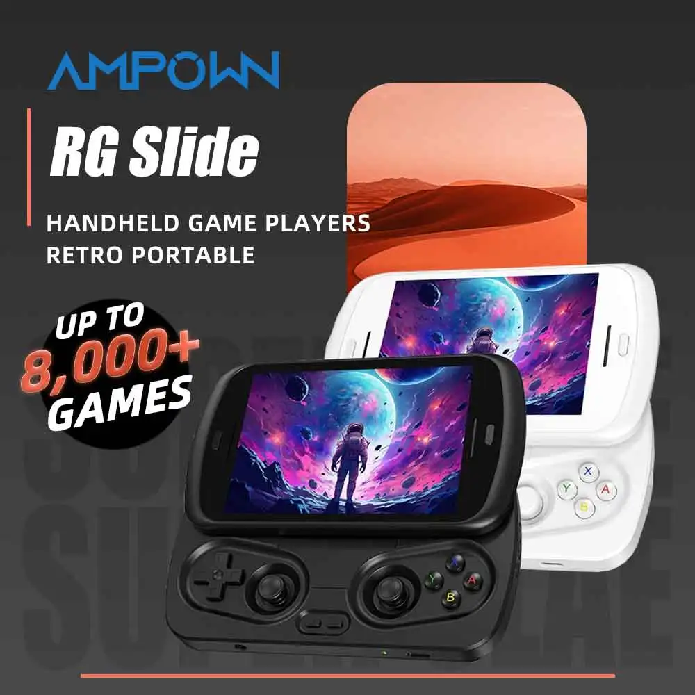 

Портативная консоль ANBERNIC RG Slide с выдвижным механизмом, 4,7-дюймовым сенсорным экраном LTPS In-Cell 120 Гц, процессором Tiger T820, Android 13, 5G, AI-ассистентом. Подарок.