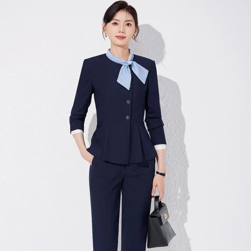 Formal Women Business Suits Pantsuits Autumn Winter Professional Office Work Wear Ladies Career Interview Trousers Sets