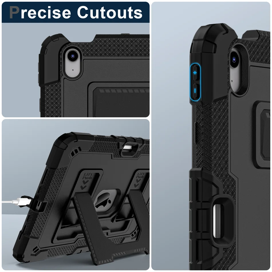 حافظة تابلت بحامل دوران 360 درجة لجهاز iPad 6 7 8 9 10th 11th Generation Pro 2025 11 Mini Air 4 5 10.9 بوصة حافظة مضادة للصدمات #5